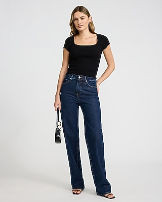 Pointelle Square Neck Short Sleeve Tee - image 4