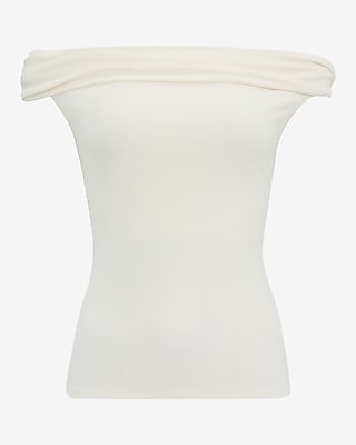 Ribbed Knit Off The Shoulder Twist Tee - image 5