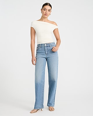 Ribbed Knit Off The Shoulder Twist Tee - image 4