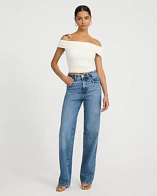 Ribbed Knit Off The Shoulder Twist Tee