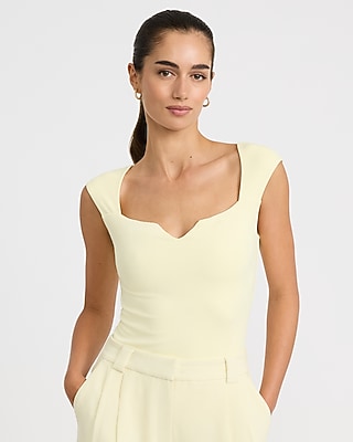 Body Contour High Compression Notch Cap Sleeve Bodysuit