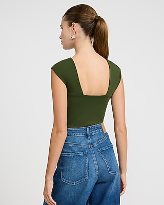 Body Contour High Compression Notch Cap Sleeve Bodysuit