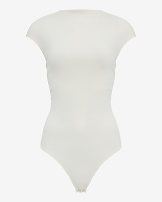 Studio Stretch Crepe Cap Sleeve Back Cutout Bodysuit