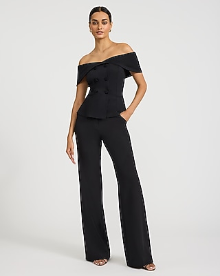 Signature Ponte Off The Shoulder Double Breasted Tailored Top - image 4