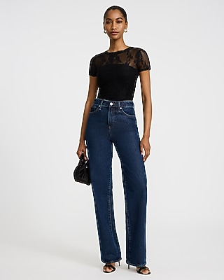 Sheer Lace Crew Neck Short Sleeve Tee