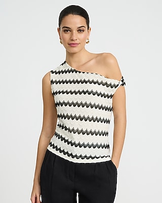 Fitted Ribbed Off The Shoulder Overlay Top | Express