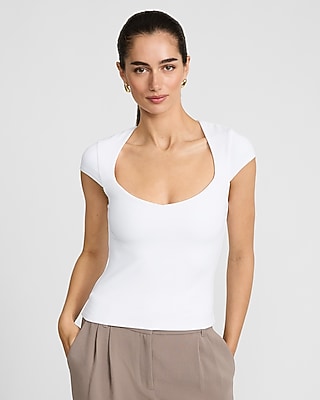 Body Contour High Compression Scoop Neck Cap Sleeve Tee - image 5