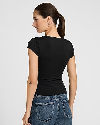 Body Contour High Compression Scoop Neck Cap Sleeve Tee - image 2