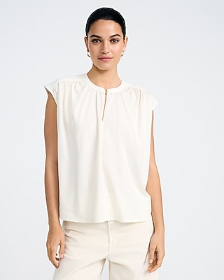 women's short sleeve dress blouses Women's Basic Short Sleeve Blouse: Stretchy Button Up Work Shirt, Perfect  for Waitress