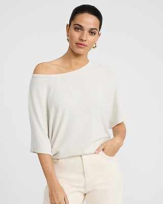 Poplin Off The Shoulder Balloon Sleeve Smocked Top | Express