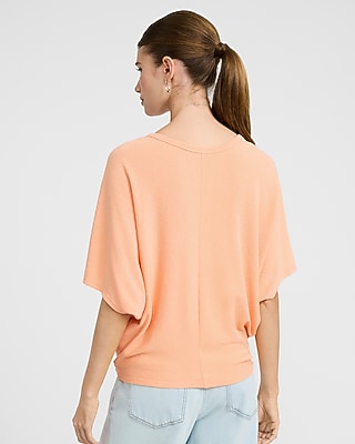 Crepe Off The Shoulder Short Sleeve Sweater