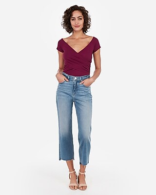 express one eleven off the shoulder surplice top