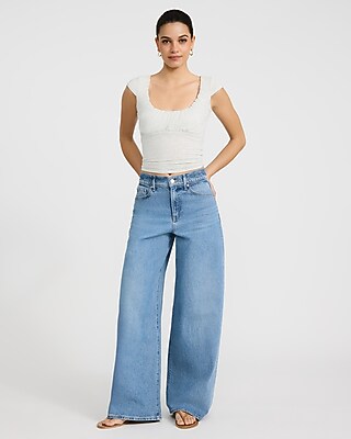 Scoop Neck Cap Sleeve Ruched Front Top