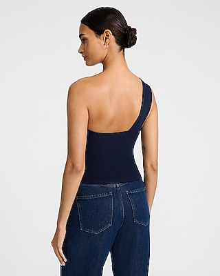 One Shoulder Twist Cropped Tank