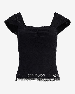 Lace Sweetheart Cap Sleeve Tee - image 5