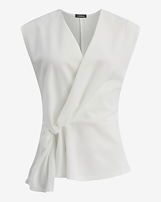 Crepe Sleeveless Wrap Tie Top - image 4