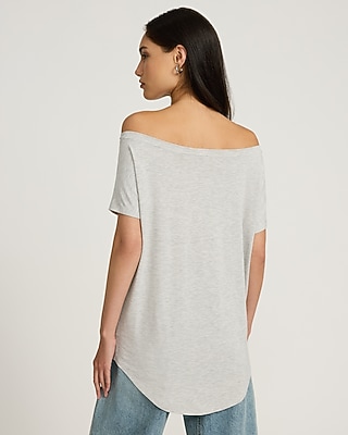Relaxed Off The Shoulder Short Sleeve London Tee