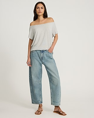 Relaxed Off The Shoulder Short Sleeve London Tee