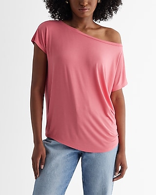 light pink off the shoulder shirt