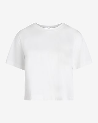 Relaxed Crew Neck Boxy Cropped Tee