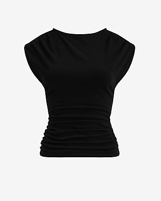 Boat Neck Sleeveless Ruched Tee - image 4