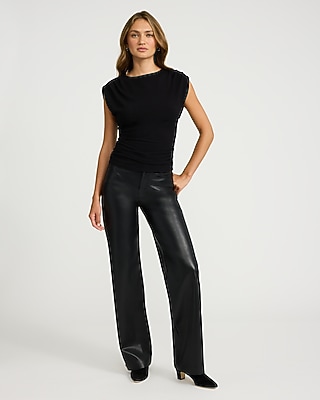 Boat Neck Sleeveless Ruched Tee - image 3