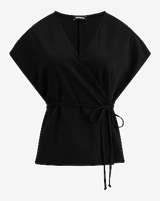 V-Neck Tie Waist Wrap Top - image 4