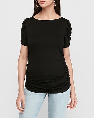 Ruched Sleeve Tee | Express