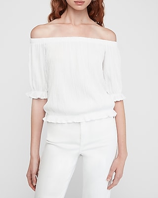 Pleated Off The Shoulder Top | Express