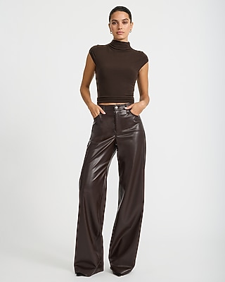 Ribbed Mock Neck Cap Sleeve Tee - thumbnail 3