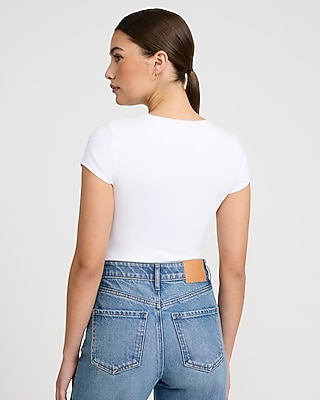 Body Contour High Compression Crew Neck Short Sleeve Bodysuit - image 2