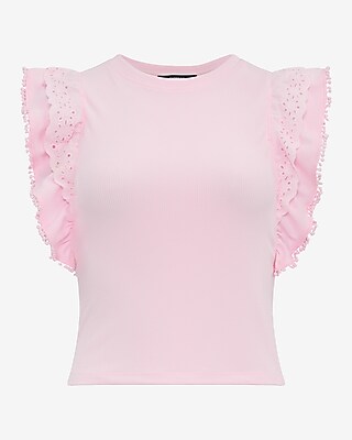 Crew Neck Flutter Sleeve Tee - image 5