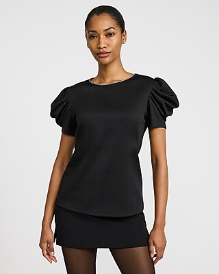 Embellished Crew Neck Puff Sleeve Tee - image 2