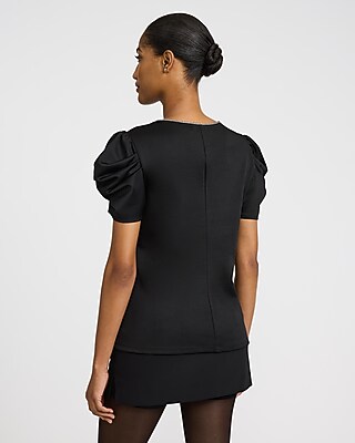 Embellished Crew Neck Puff Sleeve Tee - image 3