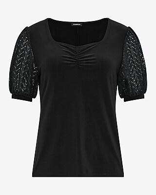 Sweetheart Lace Short Sleeve Tee - image 5