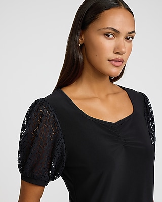 Sweetheart Lace Short Sleeve Tee - image 2