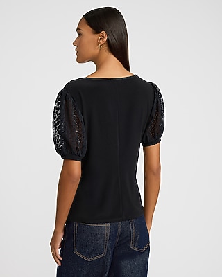 Sweetheart Lace Short Sleeve Tee - image 3