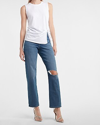 Skimming Twist Front Muscle Tank