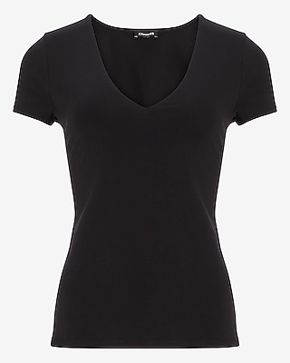 Body Contour Double Layer V-Neck Tee