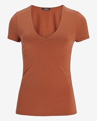 Body Contour Double Layer V-Neck Tee