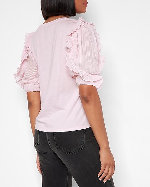 Ruffle Chiffon Sleeve Top | Express Ruffle Chiffon Sleeve Top | Express