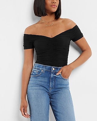 Off the cheap shoulder bodysuit