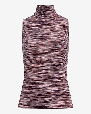 Fitted Ribbed Mock Neck Tank