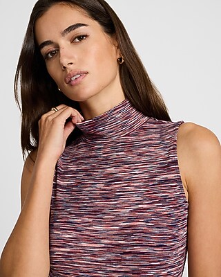 Fitted Ribbed Mock Neck Tank