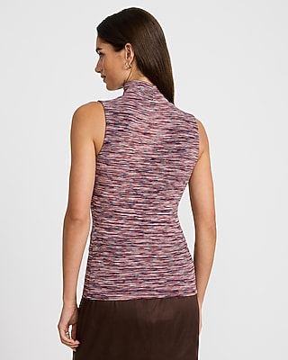 Fitted Ribbed Mock Neck Tank
