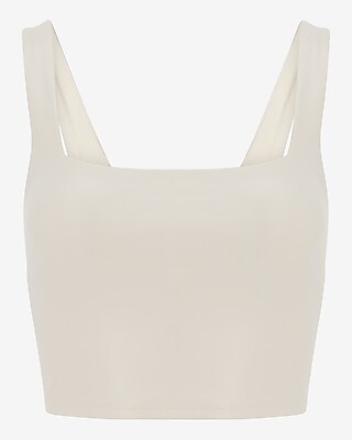 Body Contour Faux Leather Square Neck Cropped Tank