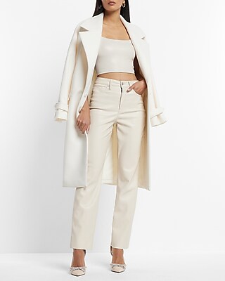 Body Contour Faux Leather Square Neck Cropped Tank