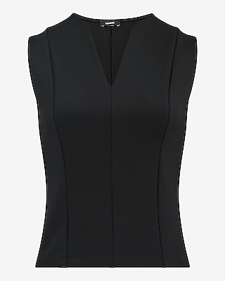 Signature Ponte V-Neck Seamed Tank