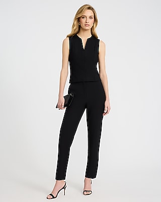 Signature Ponte V-Neck Seamed Tank