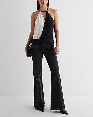 Skimming Color Block V-Neck Surplice Cami